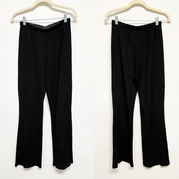 Anine Bing Womens Black Waffle Knit High Waist Relaxed Fit  Billie Pant Size S - Picture 3 of 7